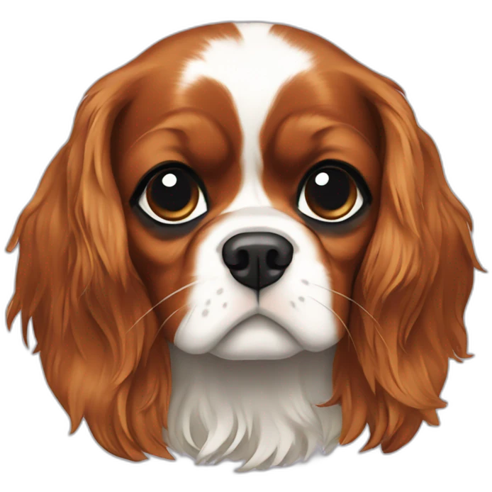King Charles spaniel wearing a bandana emoji