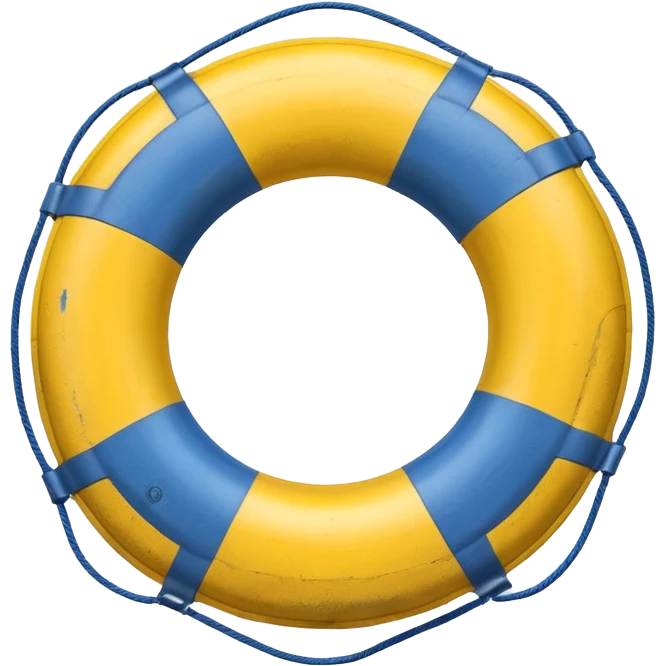 blue and yellow lifebuoy emoji