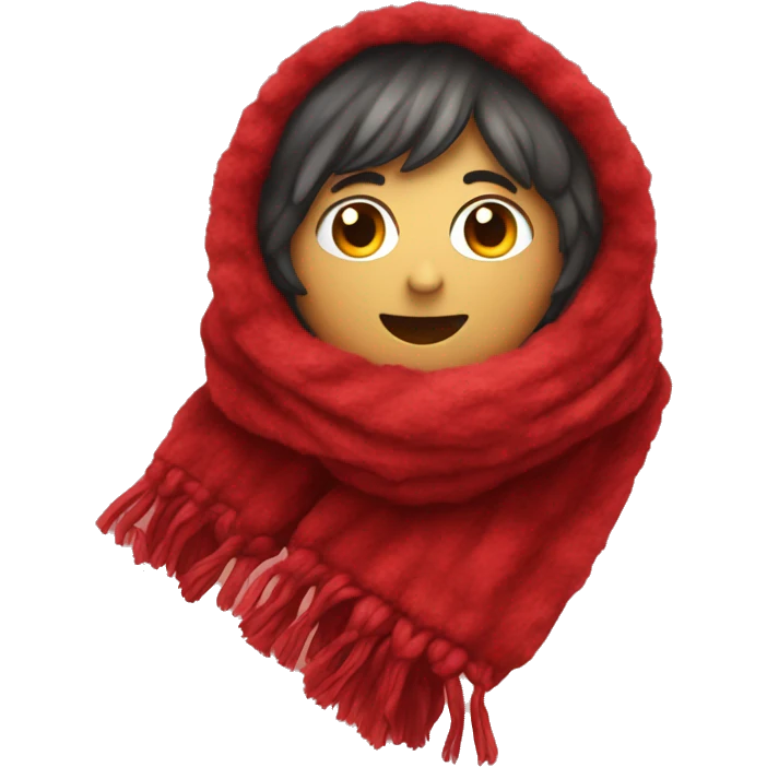 Red fluffy scarf emoji