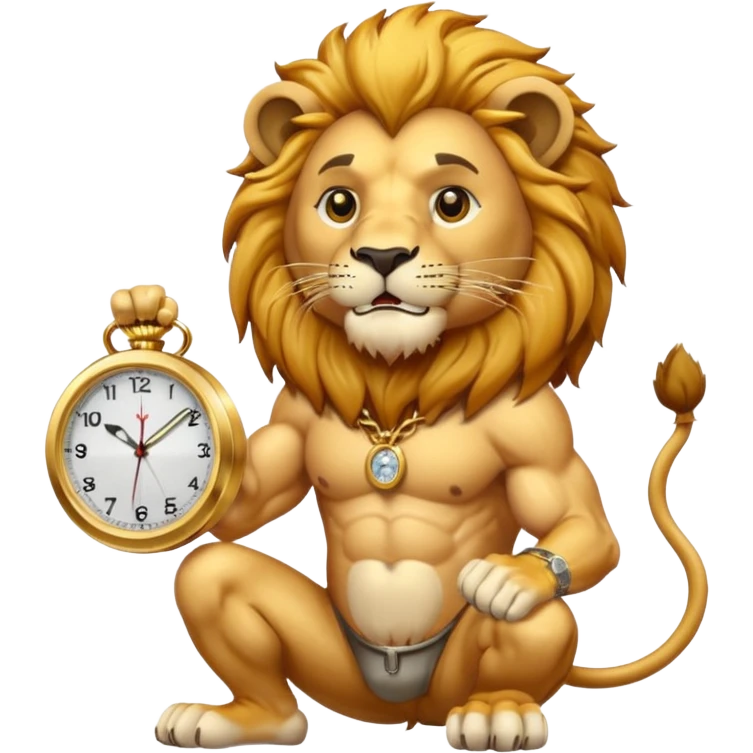 Lion eat Watch  emoji