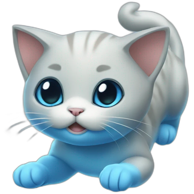 blue mew levitating emoji