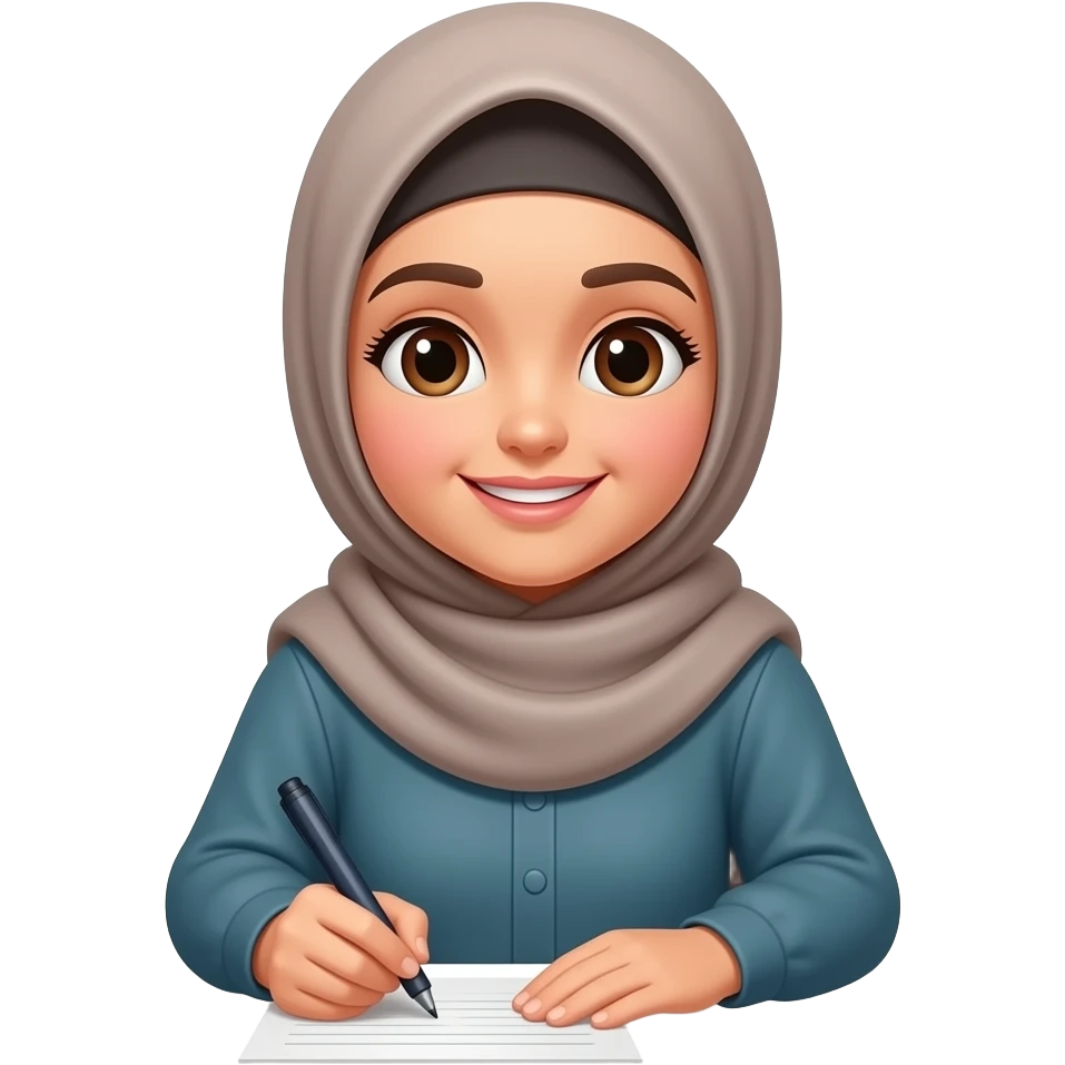 Hijabi girl writing letter emoji