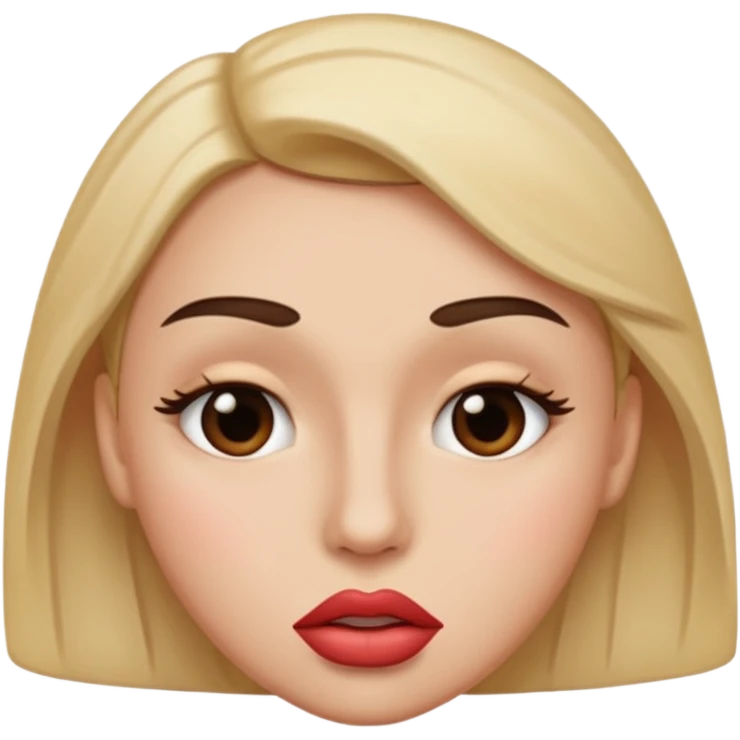 emoji sucking its lips in with one eyebrow up and the other one down emoji