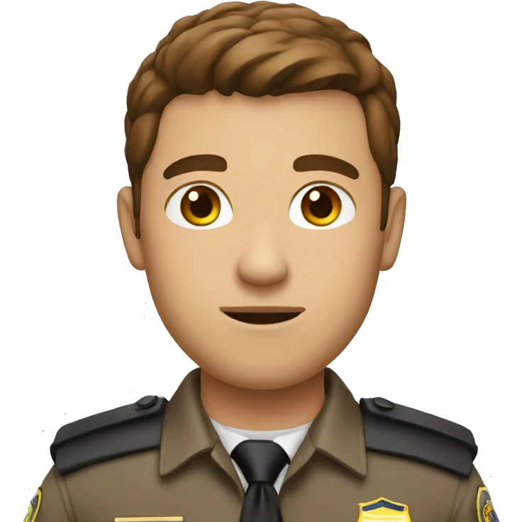 Security man brown hair emoji