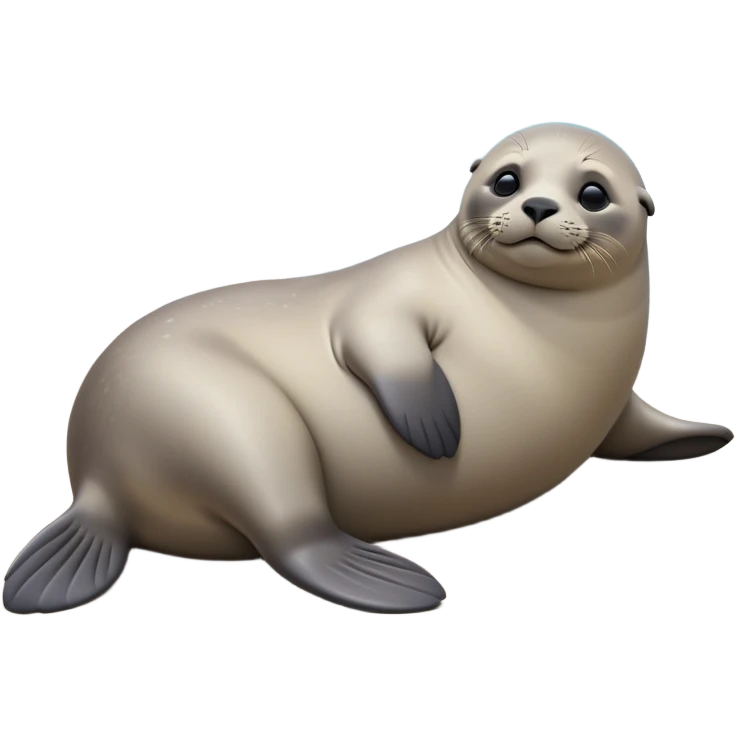 cinematic-seal-realistic-full-body-lounging-emoji,-plump-sleek-body-stretched-out-on-a-rocky-shoreline,-short-smooth-fur-glinting-in-the-sea-breeze,-flippers-tucked-comfortably-beneath-its-body,-large-dark-eyes-filled-with-playful-curiosity,-whiskered-muzzle-lifted-slightly-as-if-smiling,-simplified-yet-realistic-focused-features,-highly-detailed,-glowing-with-a-refreshing-marine-radiance emoji