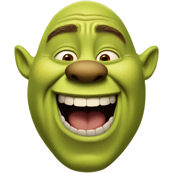 Shrek laughing emoji