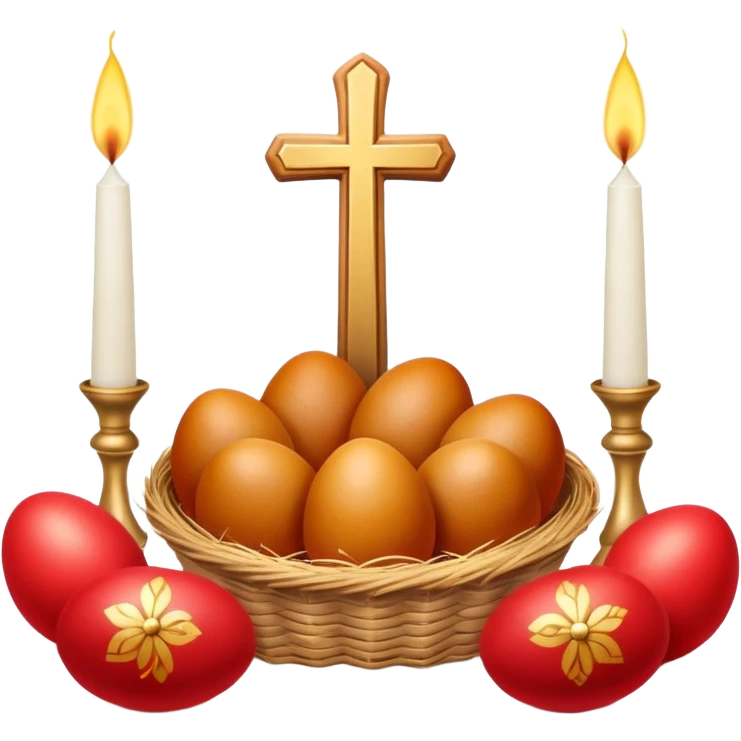 Orthodox Easter celebration with eggs and bread emoji