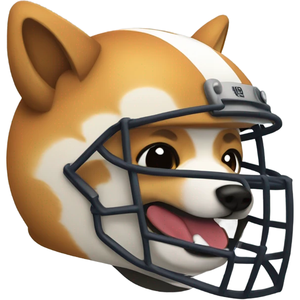 Shiba Inu in football helmet with red jersey  emoji