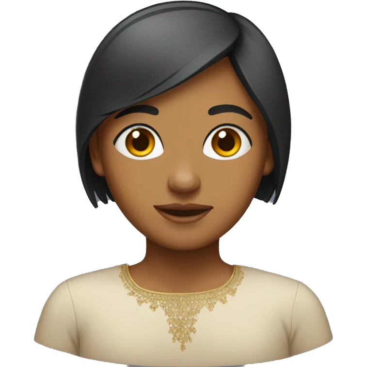 Indian girl with short straight hair emoji
