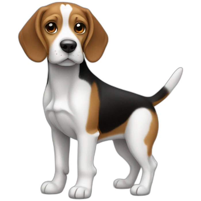 Beagle tout mignon légèrement noir blanc et brun  emoji