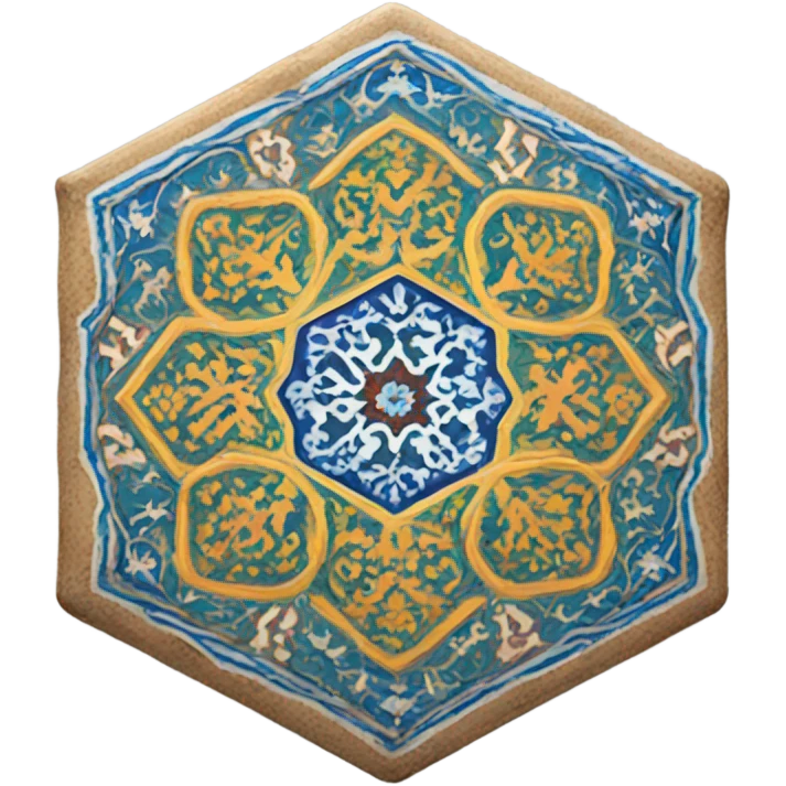 Bright colours Octagon Persian tile emoji