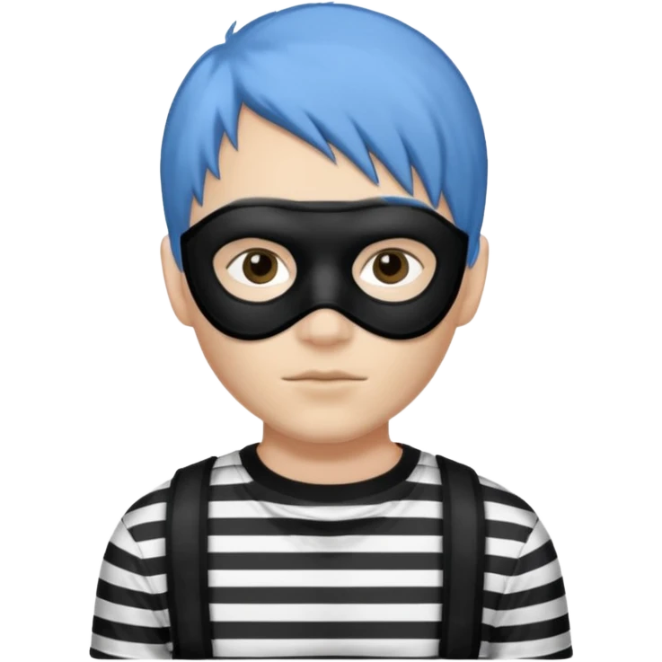 blue haired criminal with robber mask emoji