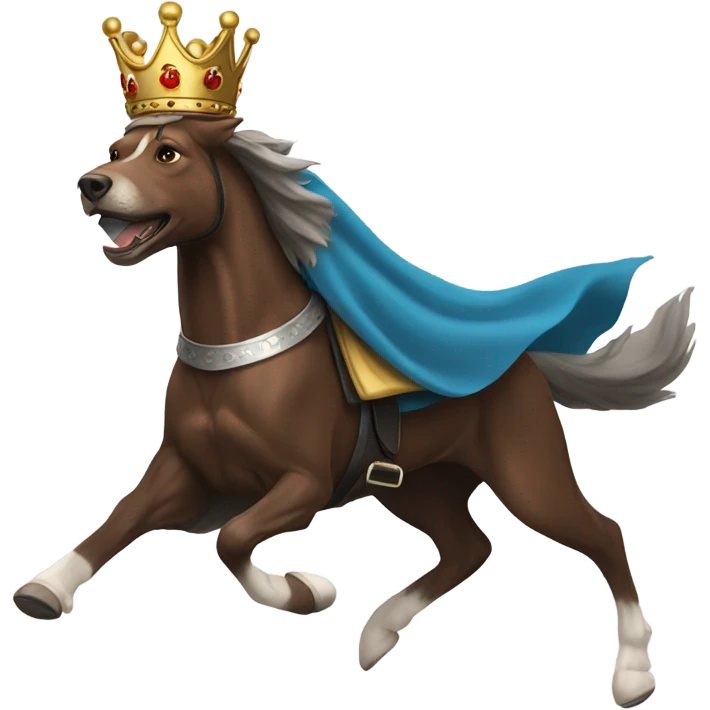 English king running fast with crown emoji