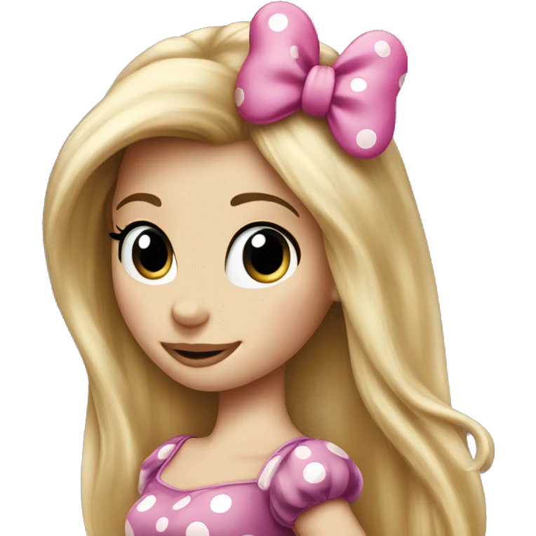Long blonde hair minnie mouse emoji