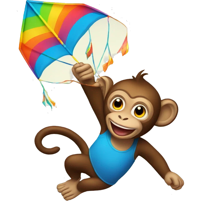 Monkey flying kite emoji