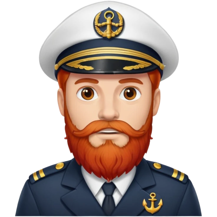 Boat Captain with red beard long hair emoji