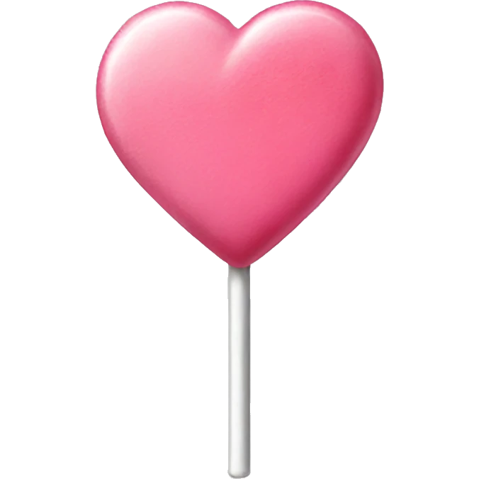 Pink transparent lollipop heart shape emoji