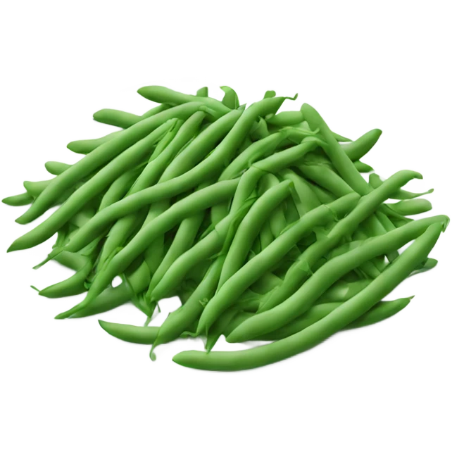 Lots of green beans on a plate emoji
