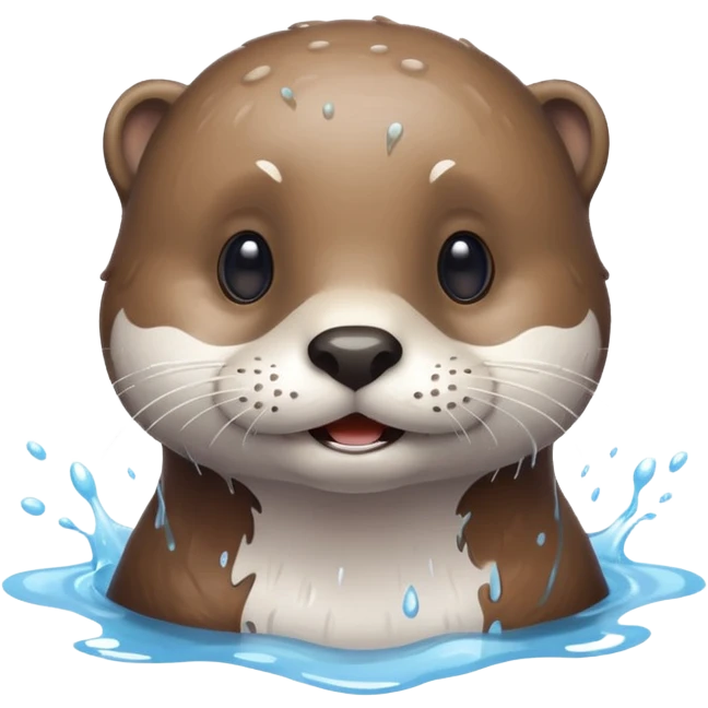 An otter with a moustache splashed in white paint emoji