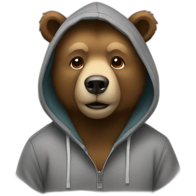 Bear wearing a hoodie emoji