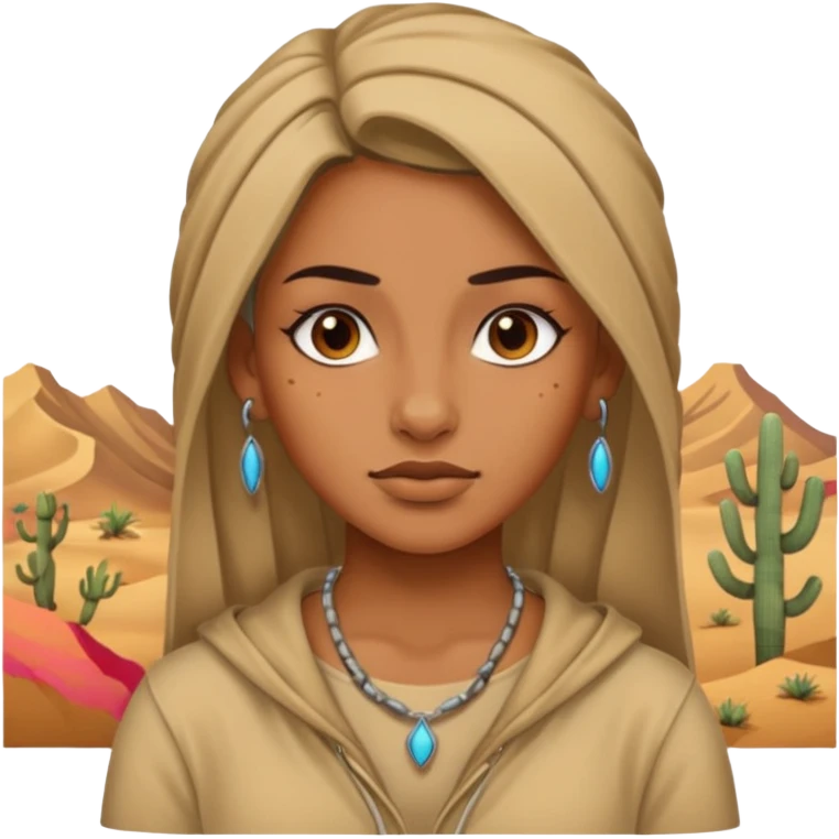 desert woman with piercings just face  emoji