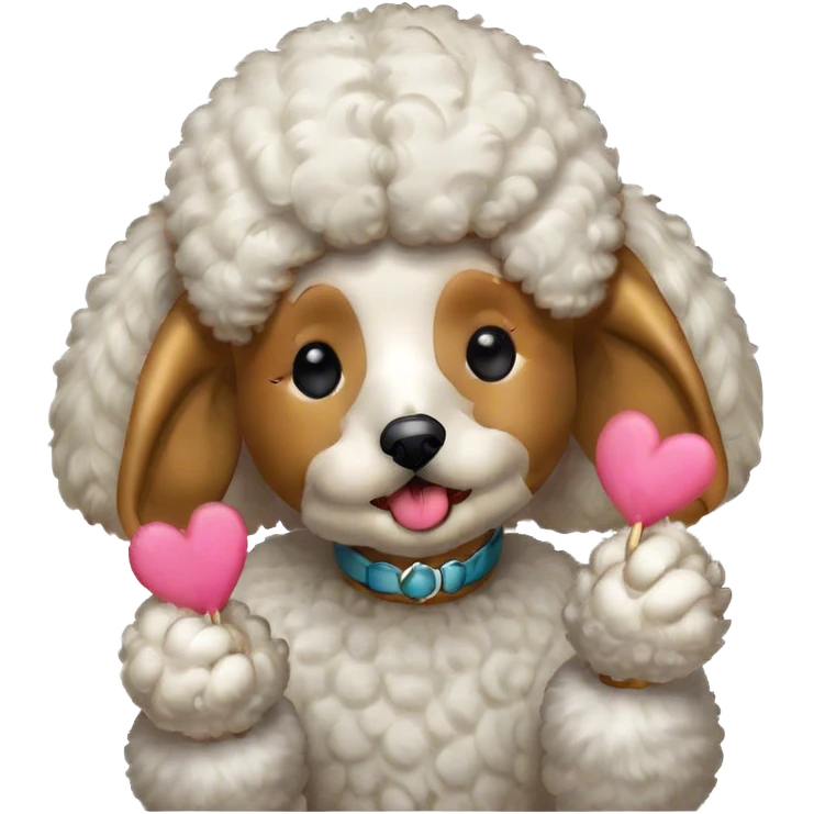 Poodle blowing kisses emoji