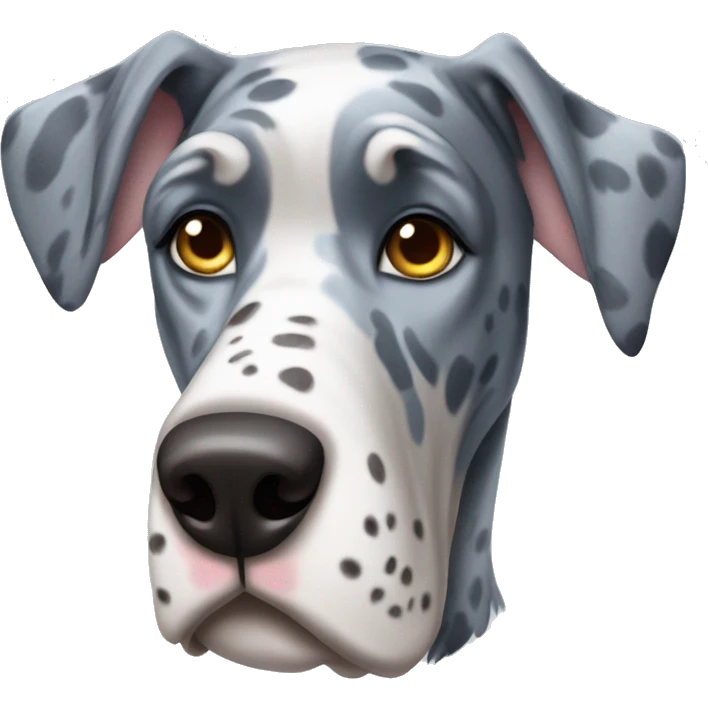 Blue Merle Great Dane wearing a bear costume  emoji