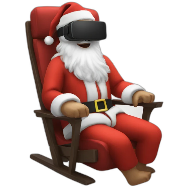 Santa in vr headset in chair emoji