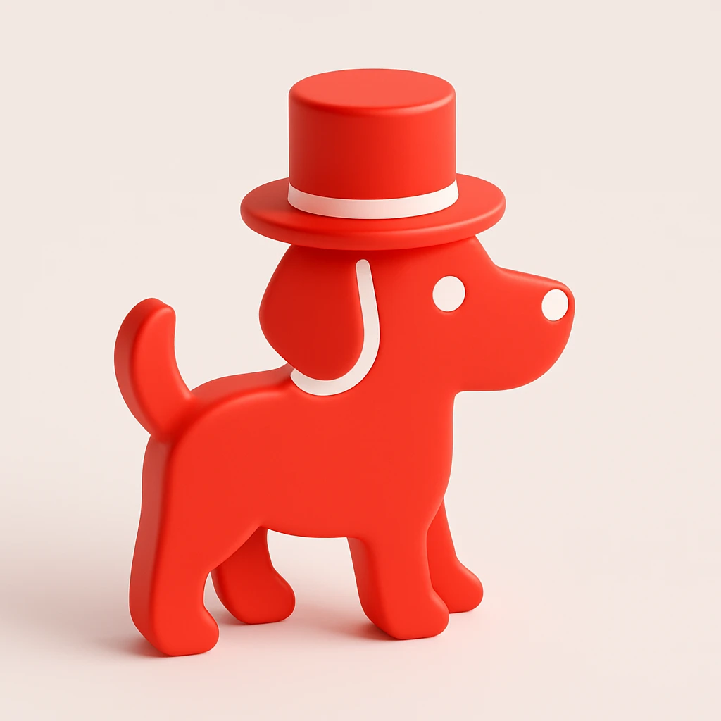 dog with tophat emoji
