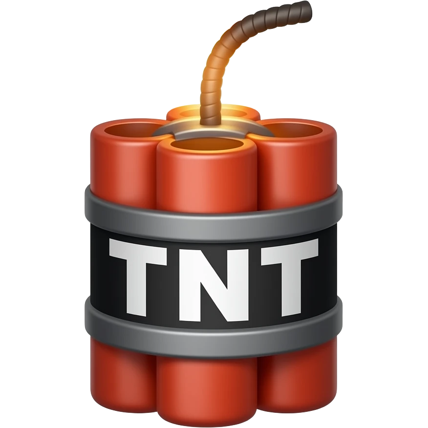 tnt with a lit fuze emoji