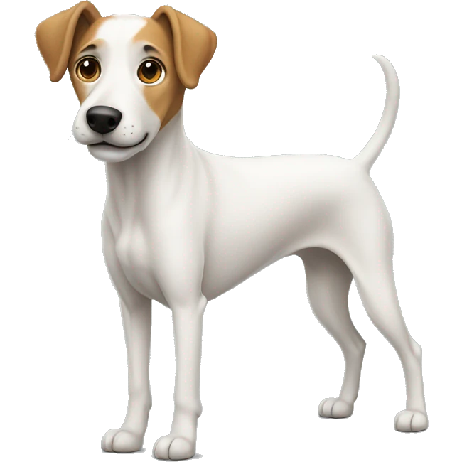 white skinny and tall dog  emoji