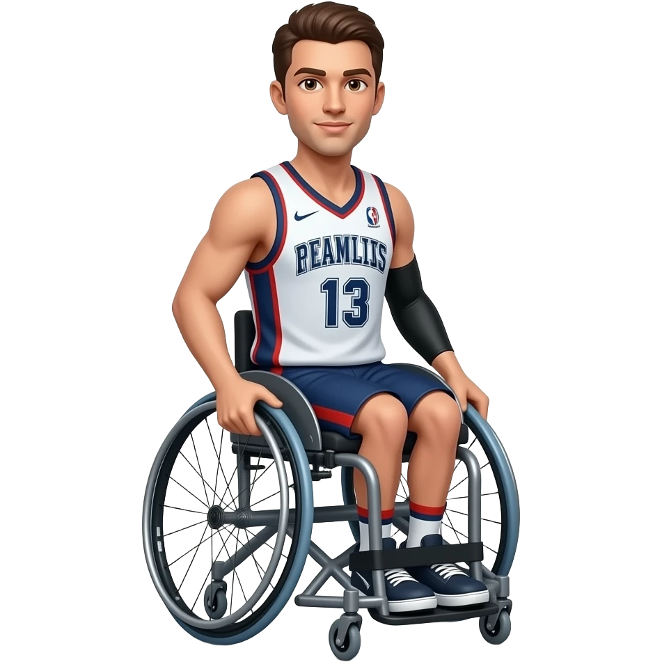 caucasian Basketballer in a wheelchair emoji