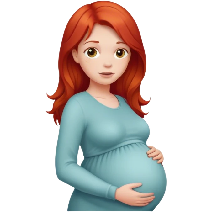 Pregnant girl with red hair emoji
