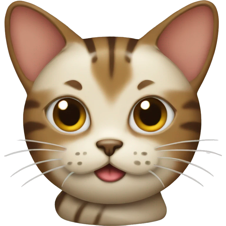 Brown striped cat with dumpling emoji