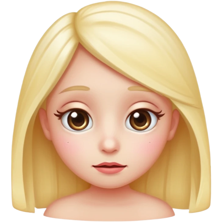 shy vanilla cream with big sparkling eyes and rosy cheeks emoji