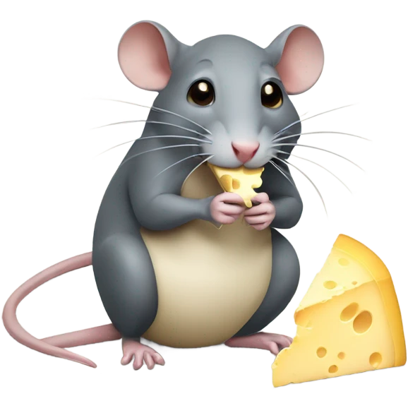 Rat eating cheese emoji