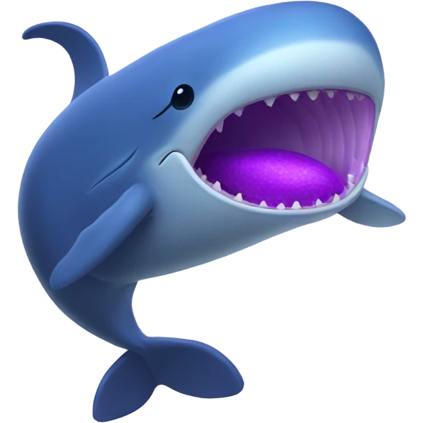 Blue whale purple, open mouth emoji