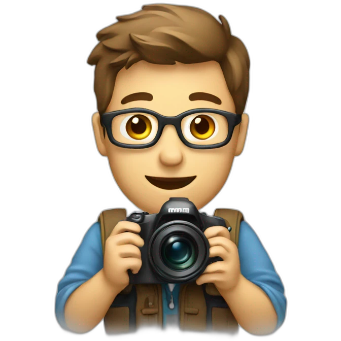 photographer with camera emoji