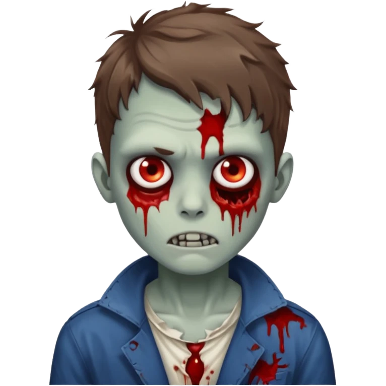 zombie boy with wavy brown hair emoji