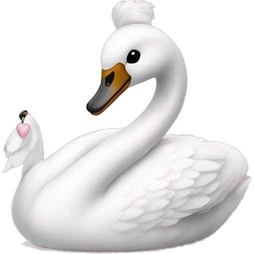swan with light pink bow emoji