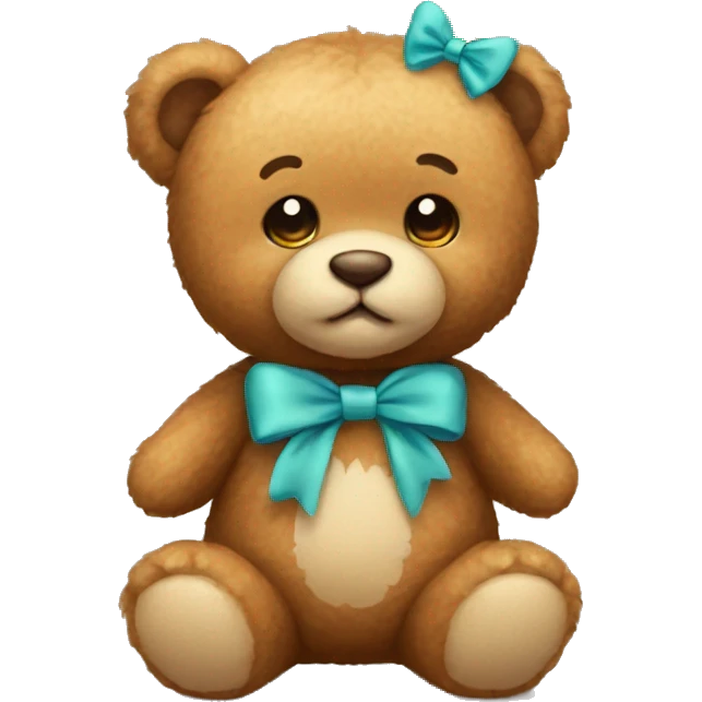 little Teddy Bear wearing a bow emoji