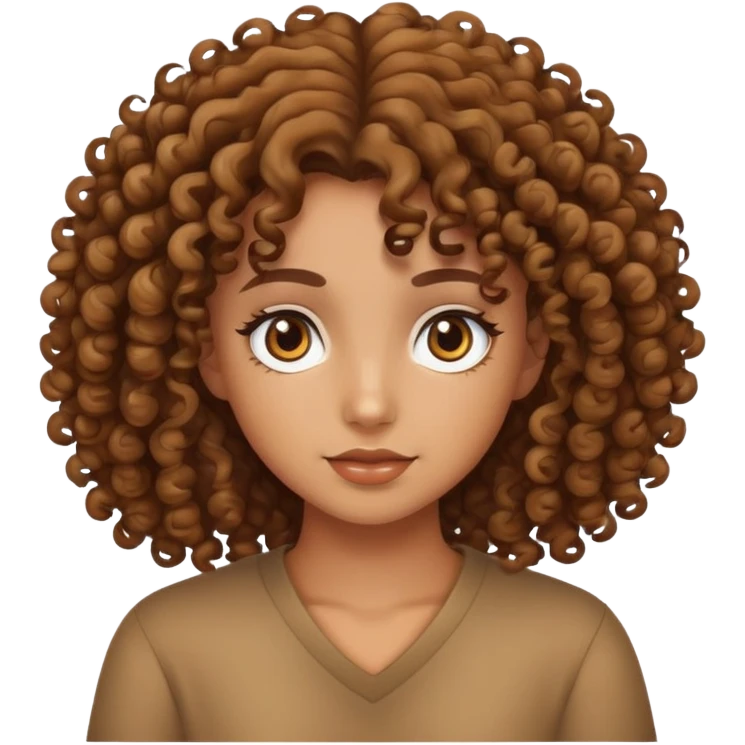 Tan girl with curly hair emoji