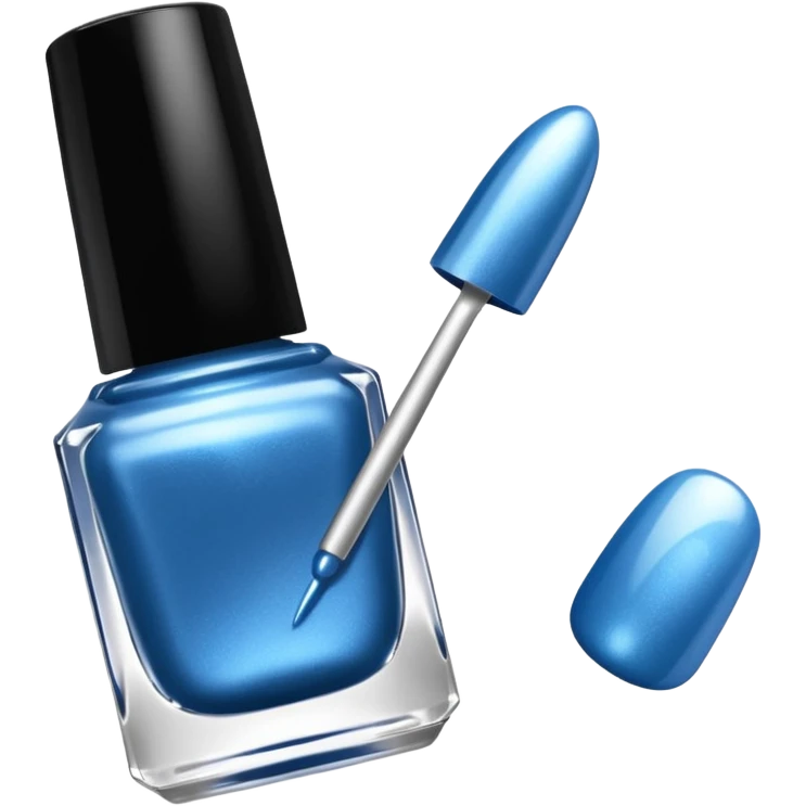 silvery nail polish blue emoji