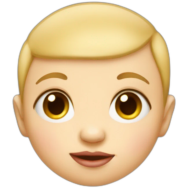 Baby with big nose small lips and small eyes emoji