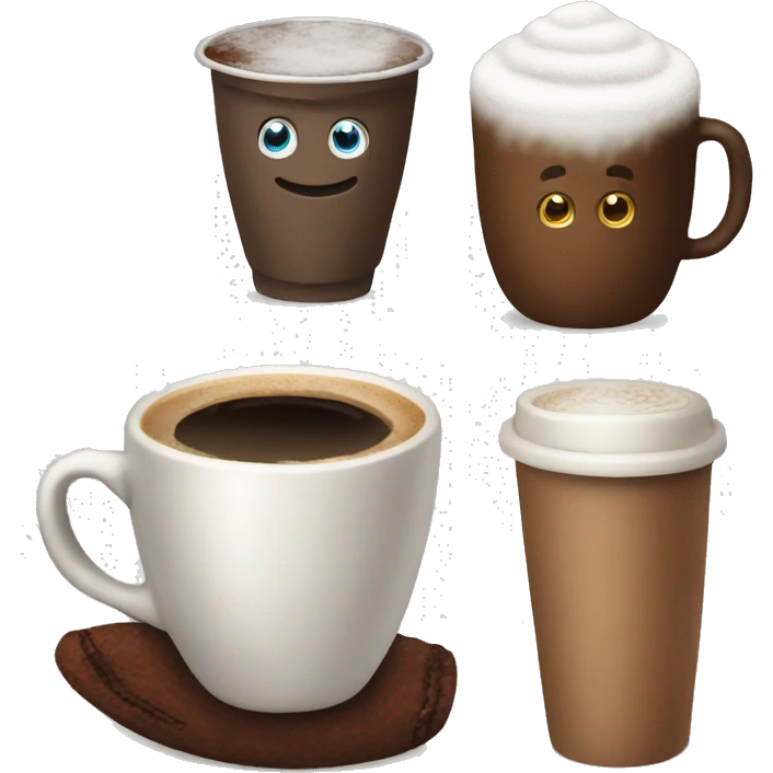 Coffee, cocoa, snow, winter, new year, warm clothes, New Year toys emoji