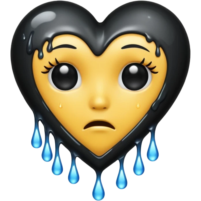 black heart crying emoji