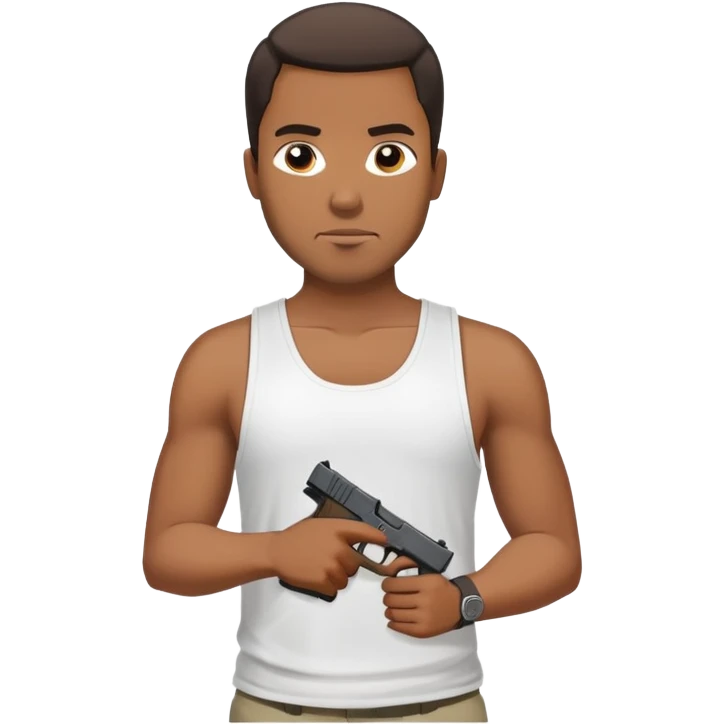 Black gangbanger in a wife beater with a Glock  emoji