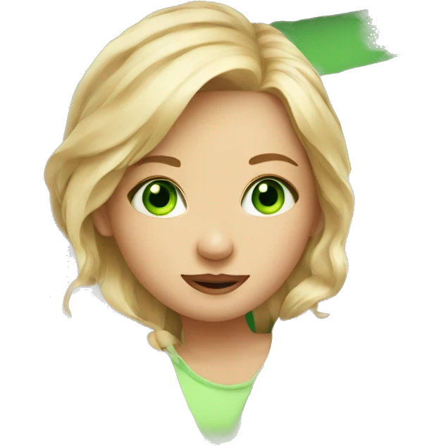 Cute blonde girl with green eyes laying on pillow emoji