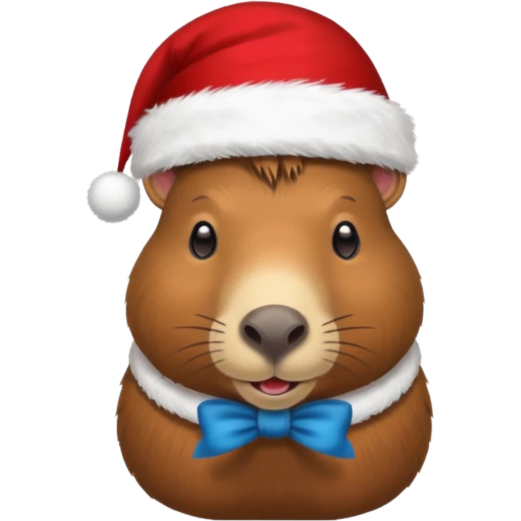Un. Capibara, un sombrero de Navidad. emoji