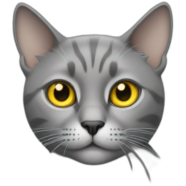 Cat with yellow eye and grey eye emoji